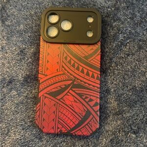 Red Patterned Protective Phone Case